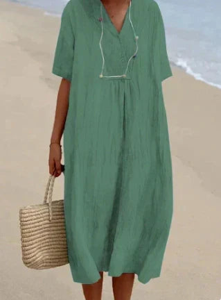 Aurelia Linen Slip Dress Multi 3
