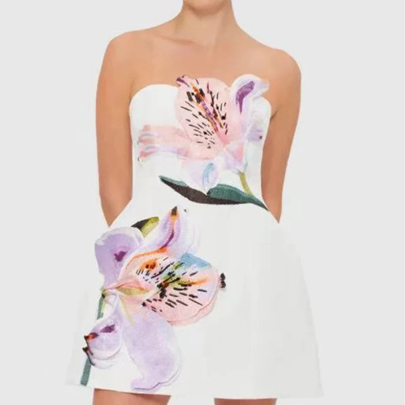 Margot Floral Hollowout Cocktail Dress 02 Red 8