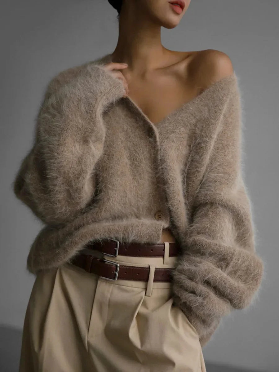 Nicolette Cardigan in Light Grey WHITE 1