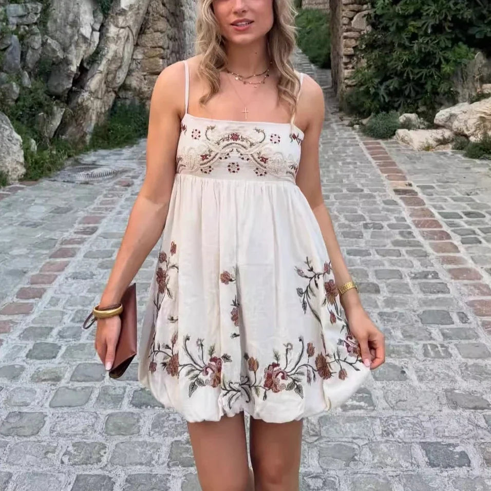 Vivienne Cotton Embroidered Mini Dress Embroidery 1