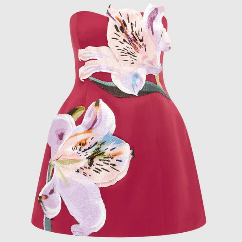Margot Floral Hollowout Cocktail Dress 01 White 2