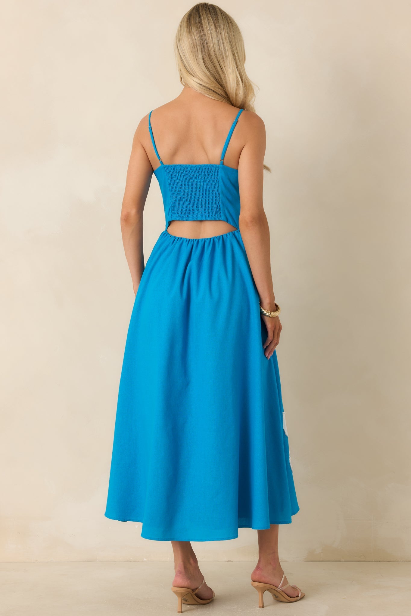 Isla Floral Midi Dress in Blossom Blue Blue 8
