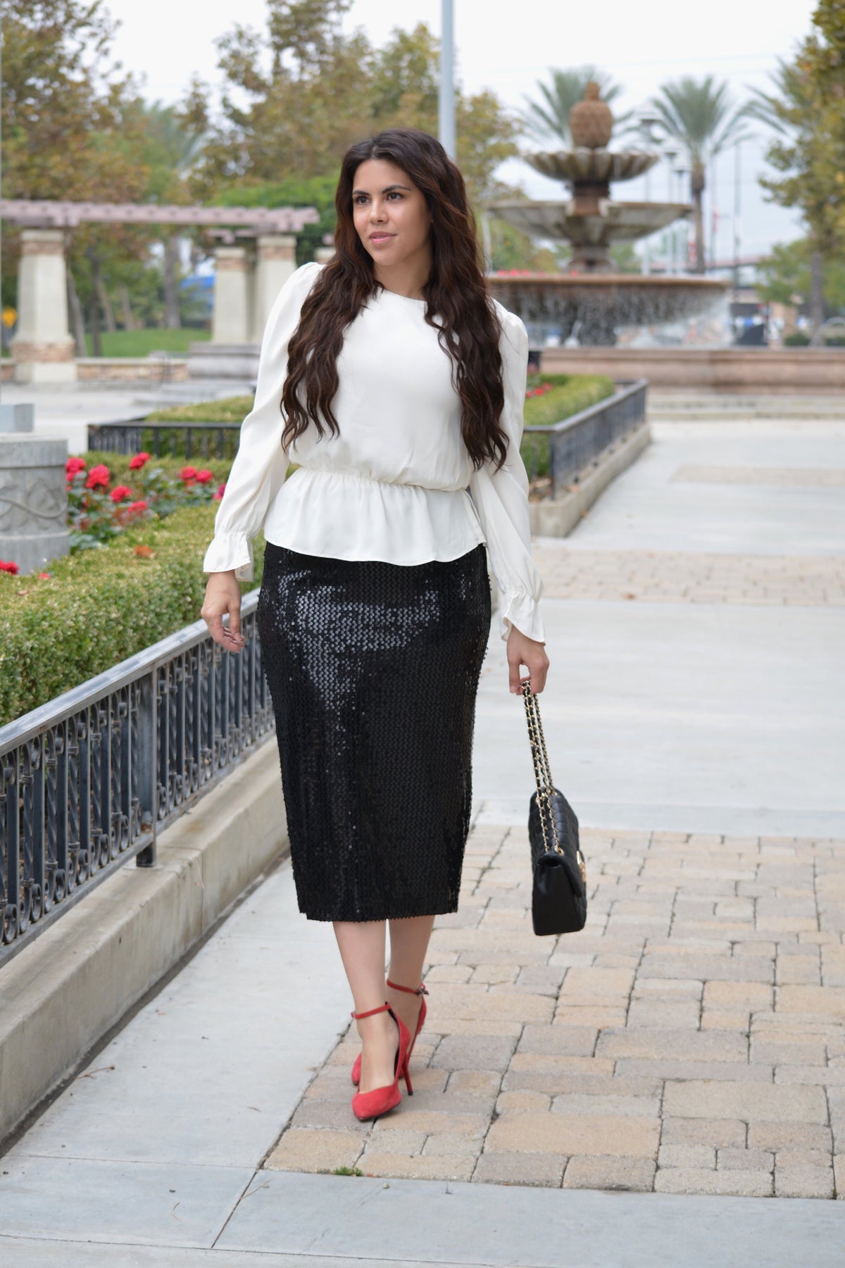 Soleil Sequin Mini Skirt Black 2