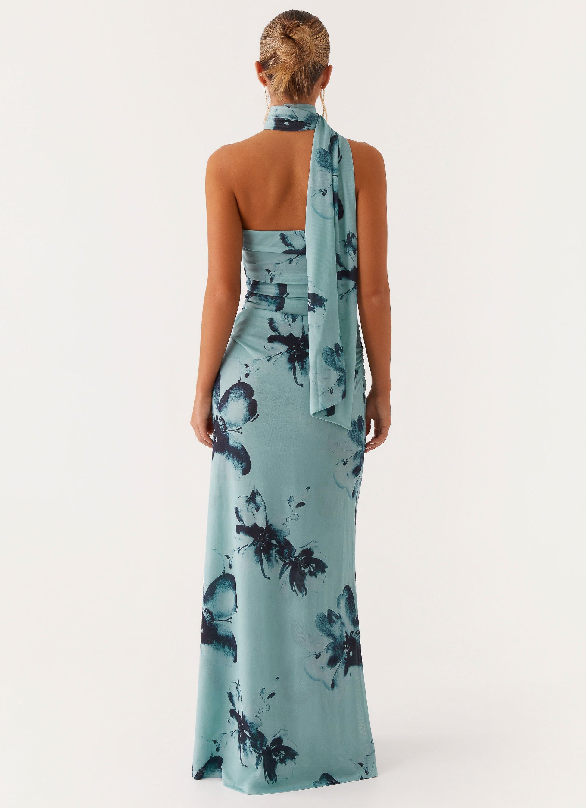Songbird Sunburst Floral Maxi Dress Blue Black Floral 3