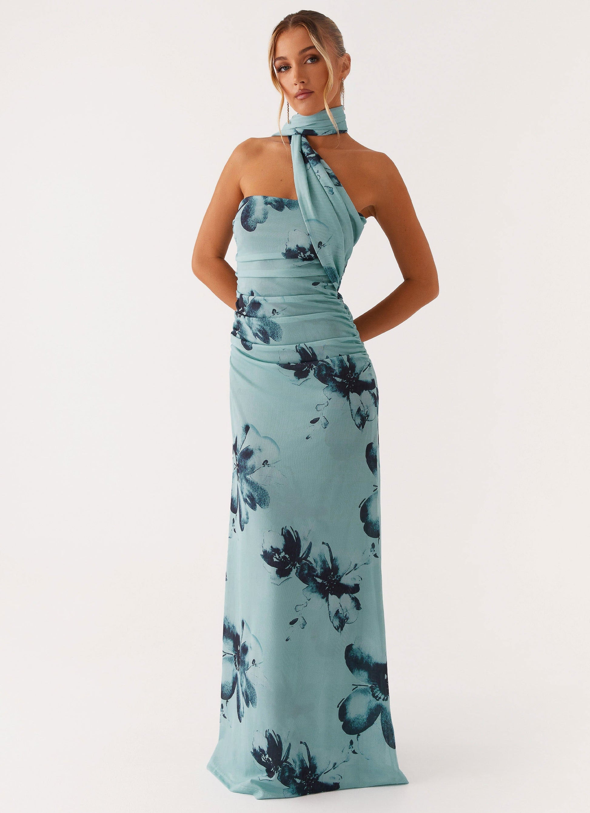 Songbird Sunburst Floral Maxi Dress Blue Black Floral 6
