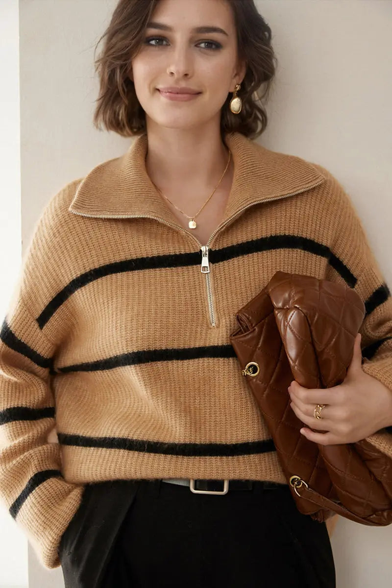 Margot Cashmere Turtleneck Sweater Spirited Khaki 3