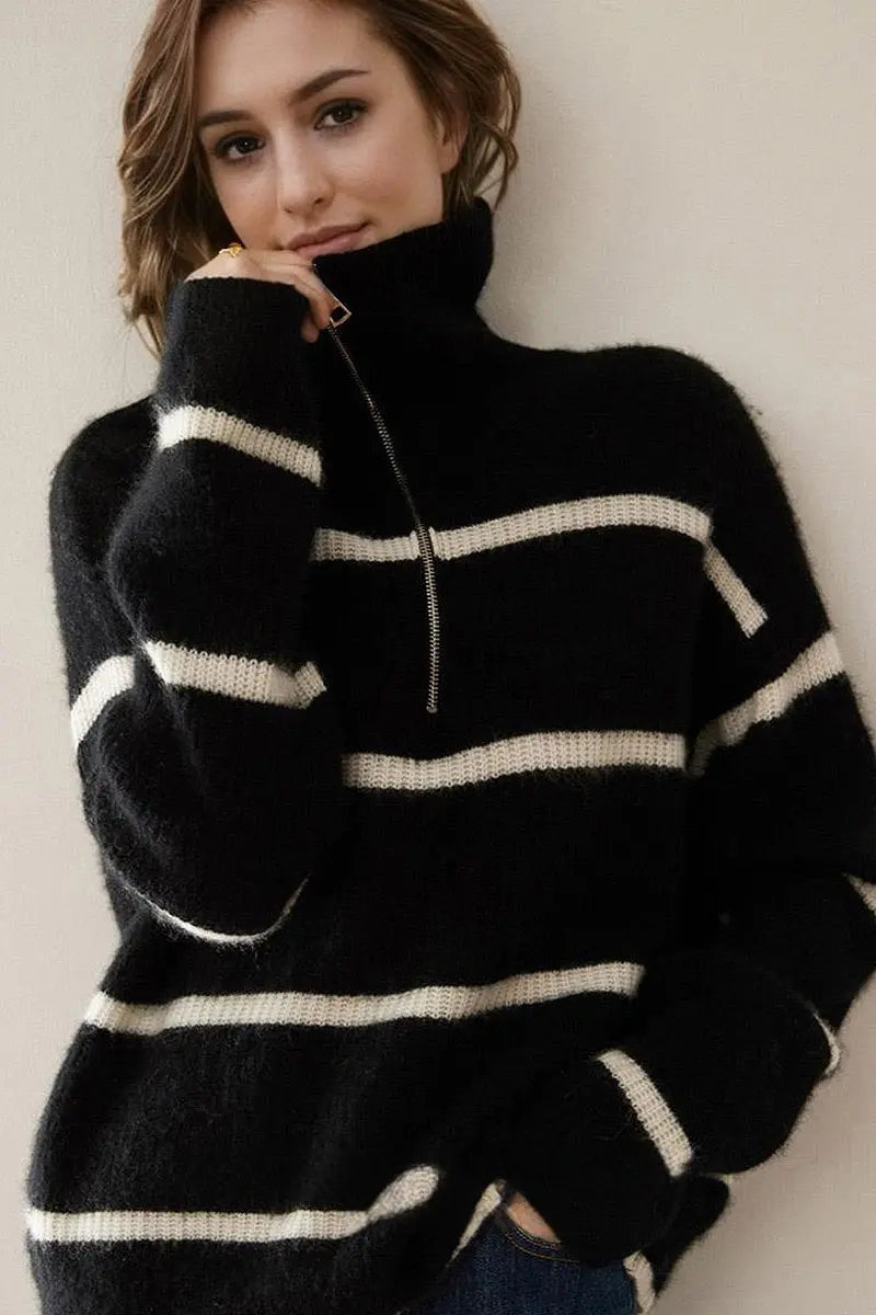 Margot Cashmere Turtleneck Sweater Black 9