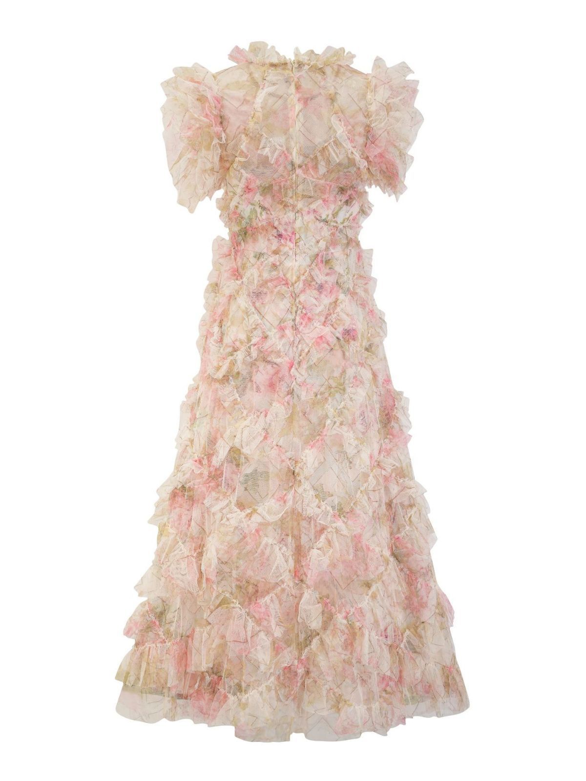 Evangeline Floral Tulle Bridesmaid Dress Apricot 5