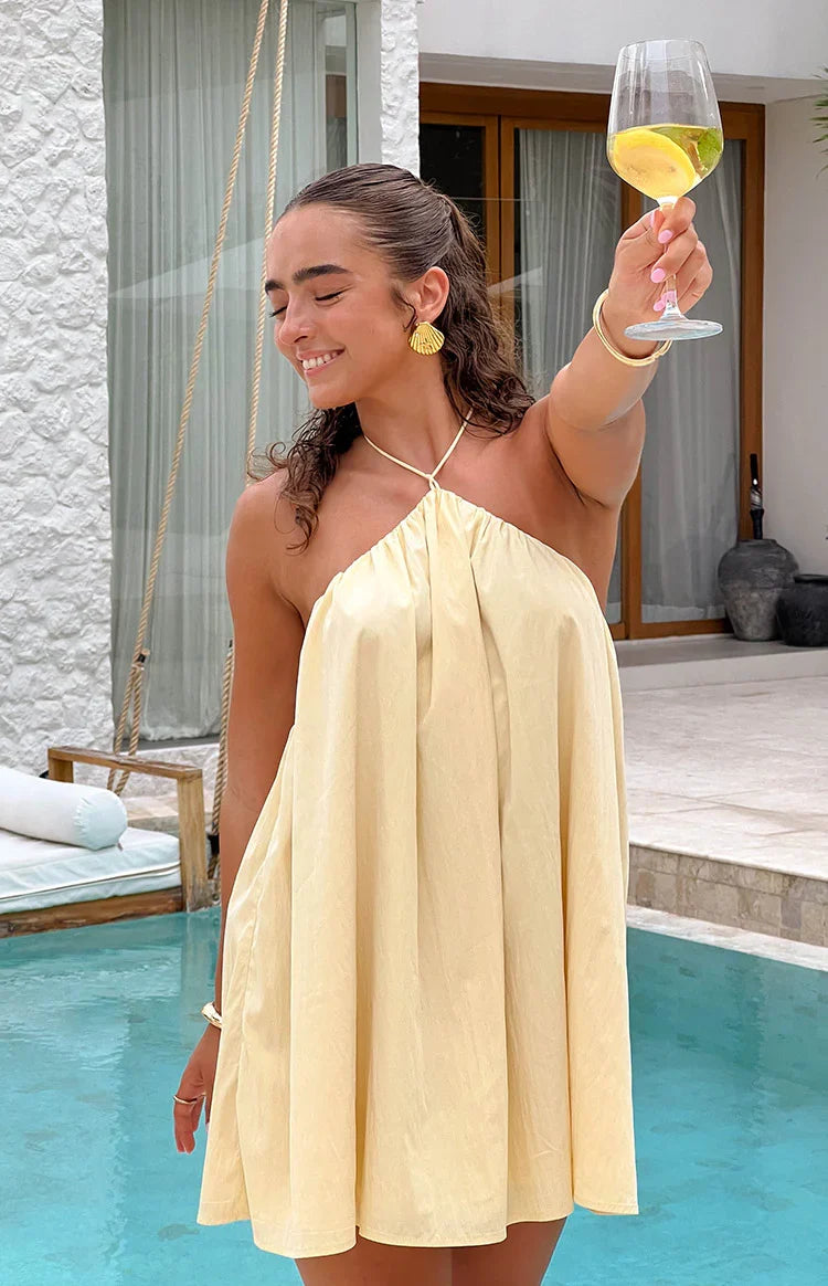 Talei Linen Halter Mini Dress 1