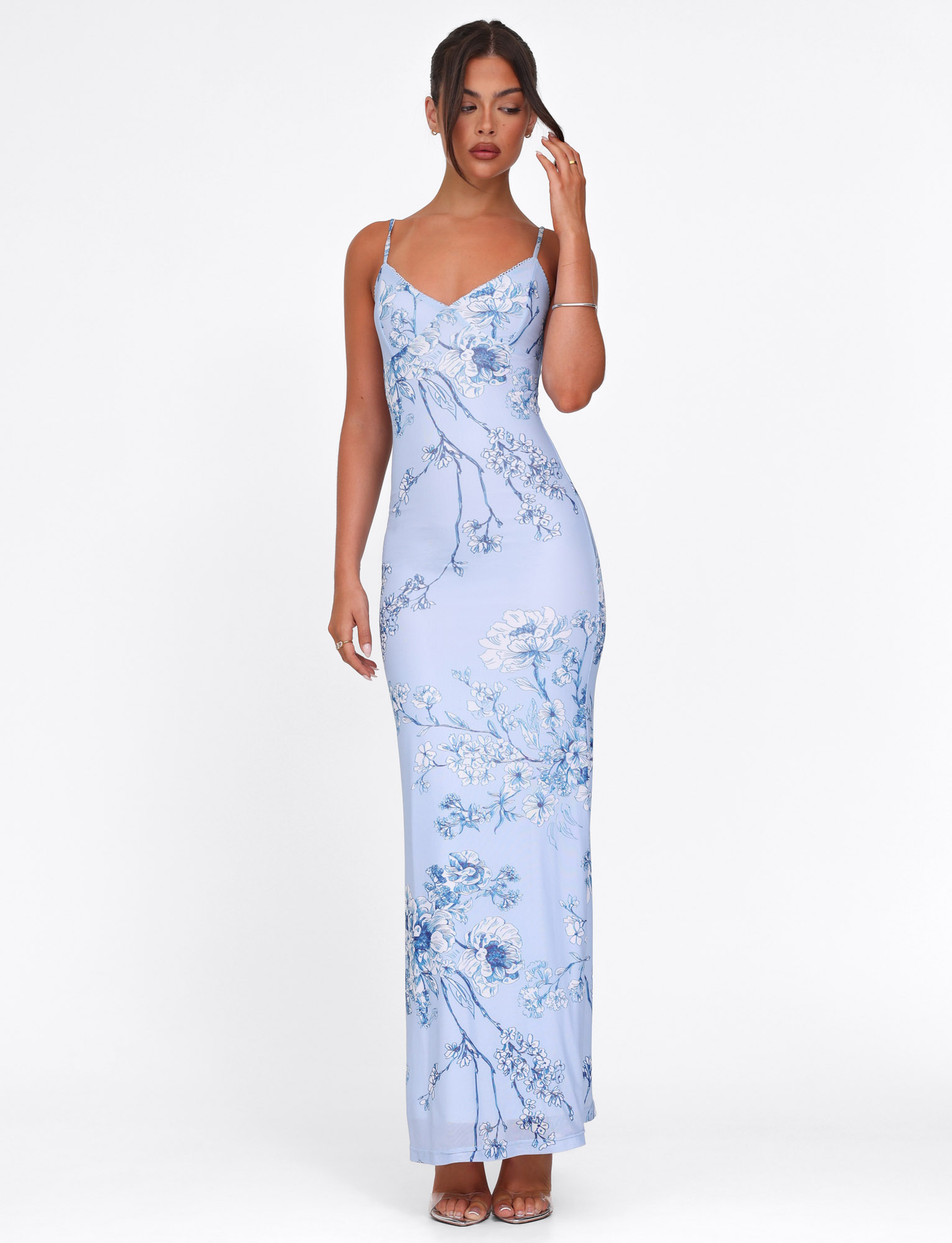 Julianna Floral Midi Dress Blue Floral 2