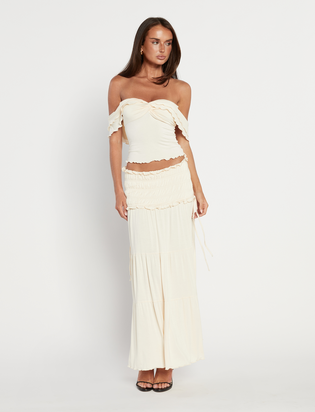 Denali Maxi Skirt in Brown Dot NEUTRAL : BONE 4