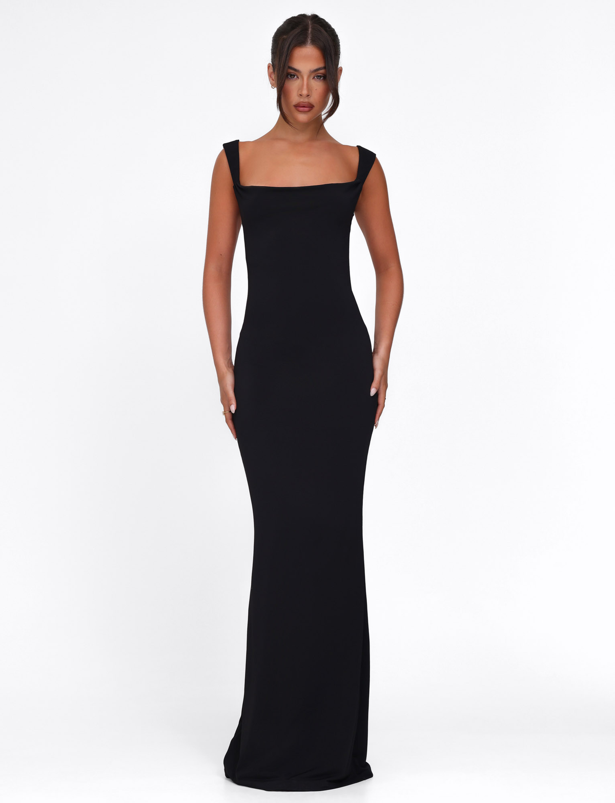 Zita Satin Midi Dress BLACK 3