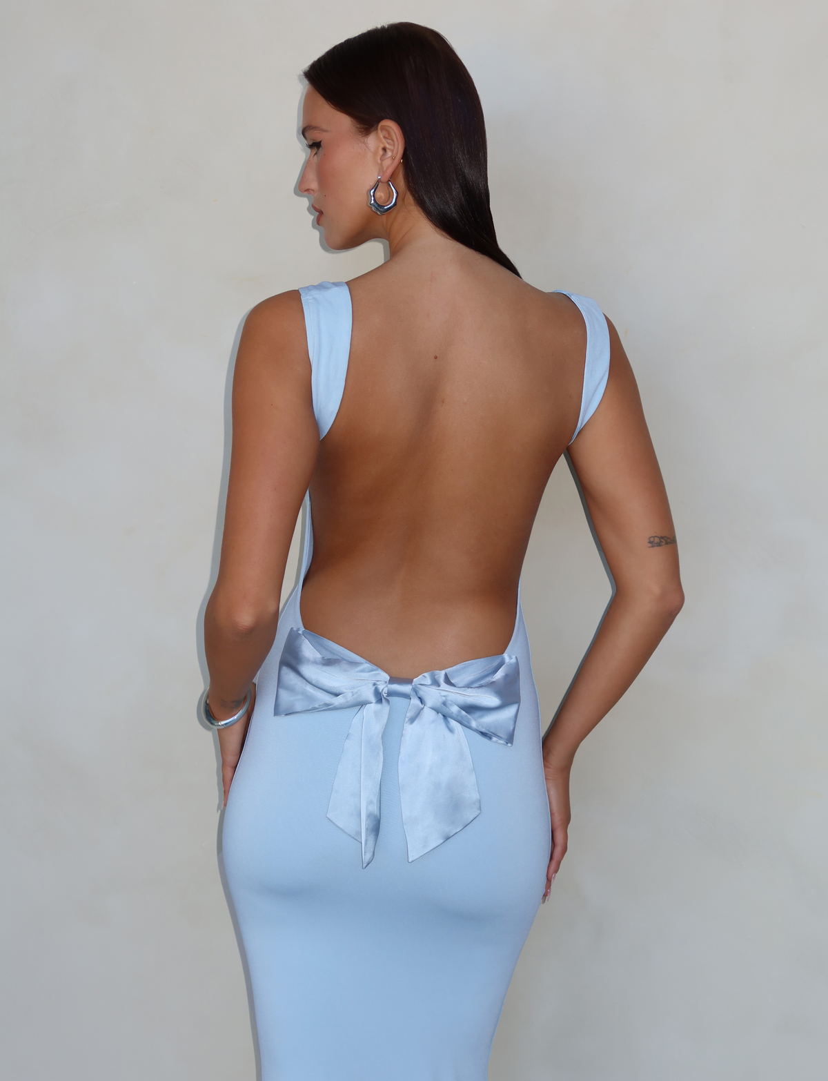 Zita Satin Midi Dress BLUE : BABY BLUE 3