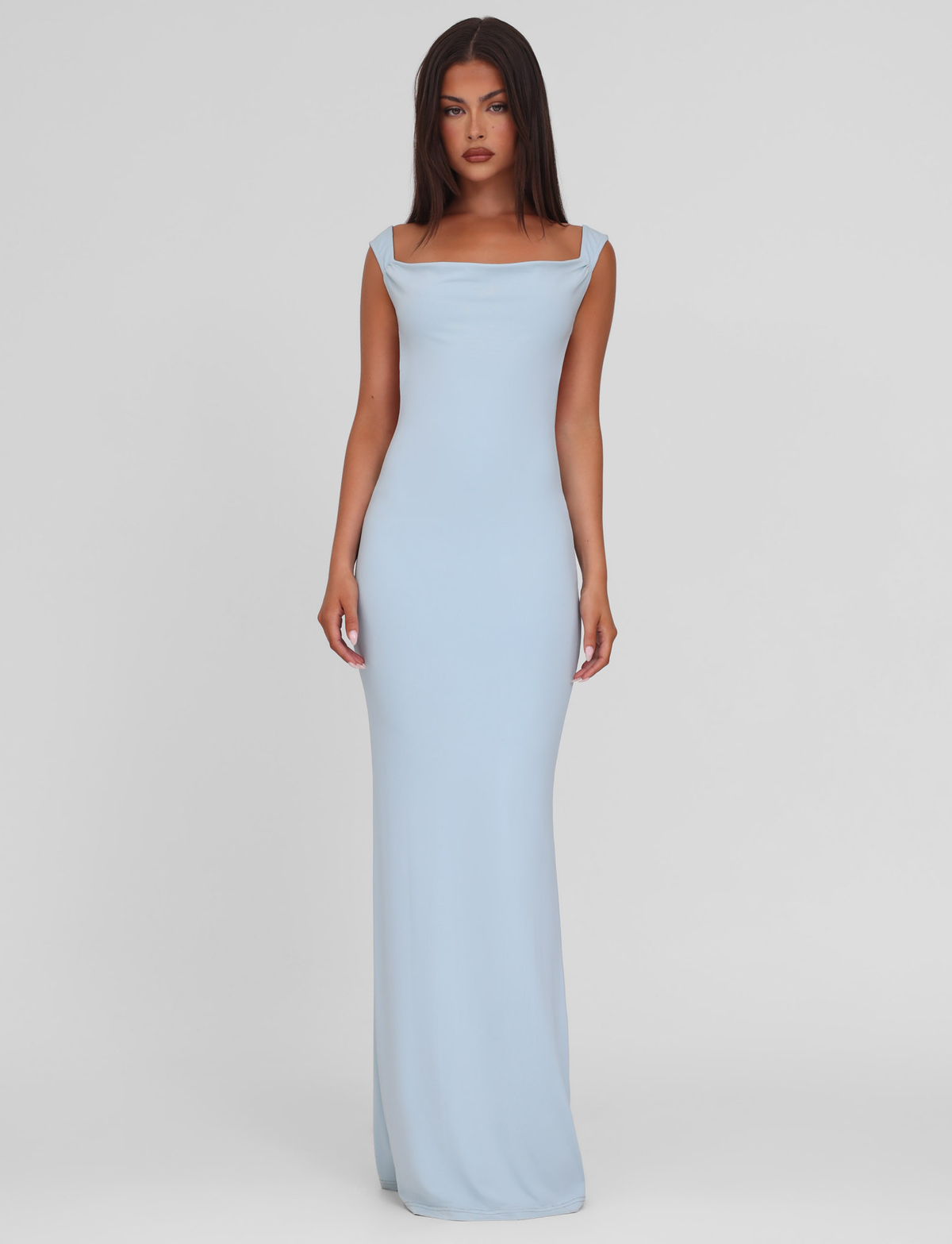 Zita Satin Midi Dress BLUE : BABY BLUE 7