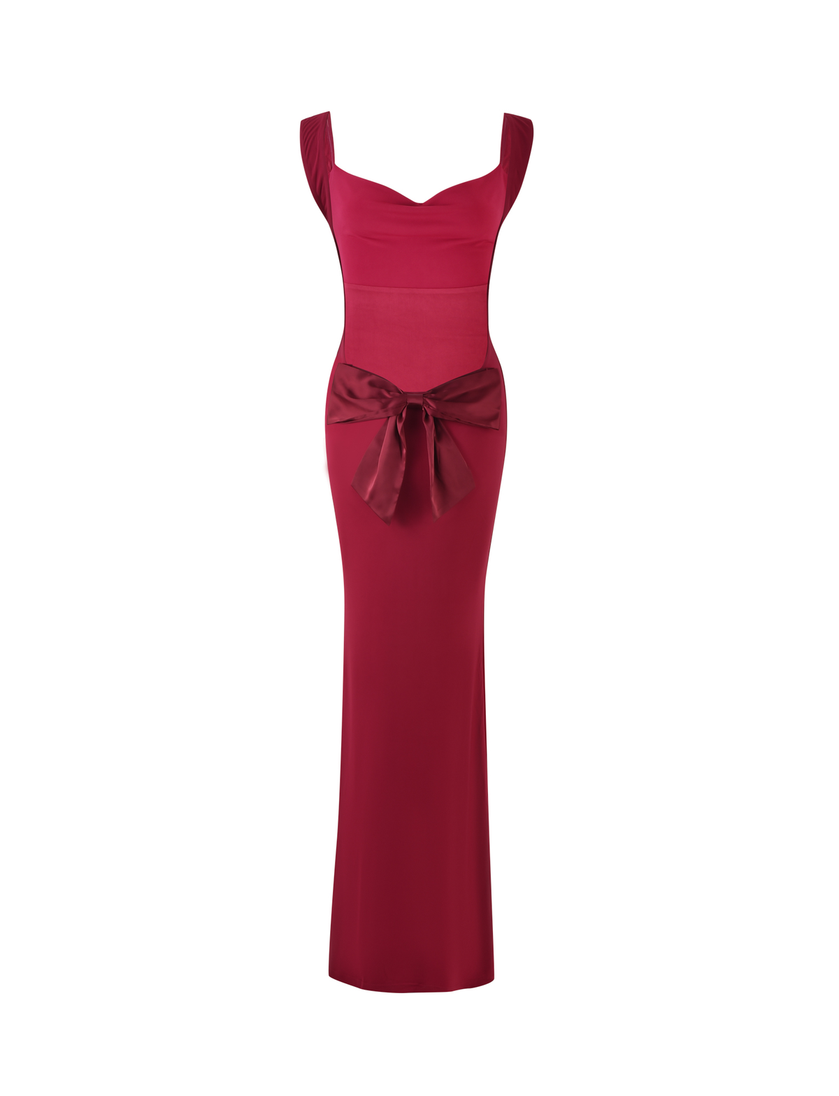 Zita Satin Midi Dress Burgundy 9