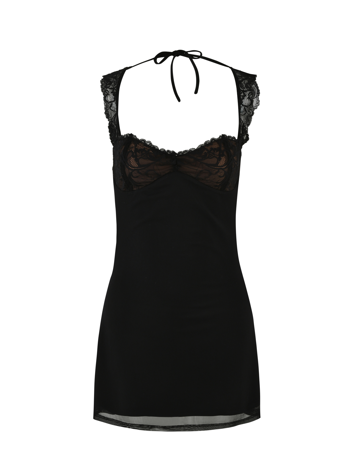 Nyomi Crepe Mini Dress in Black Black 29