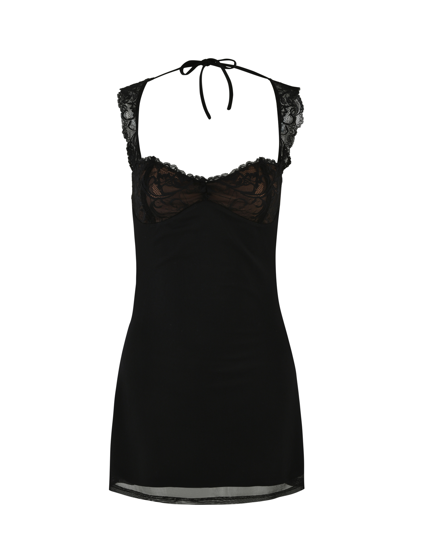 Nyomi Crepe Mini Dress in Black Black 9