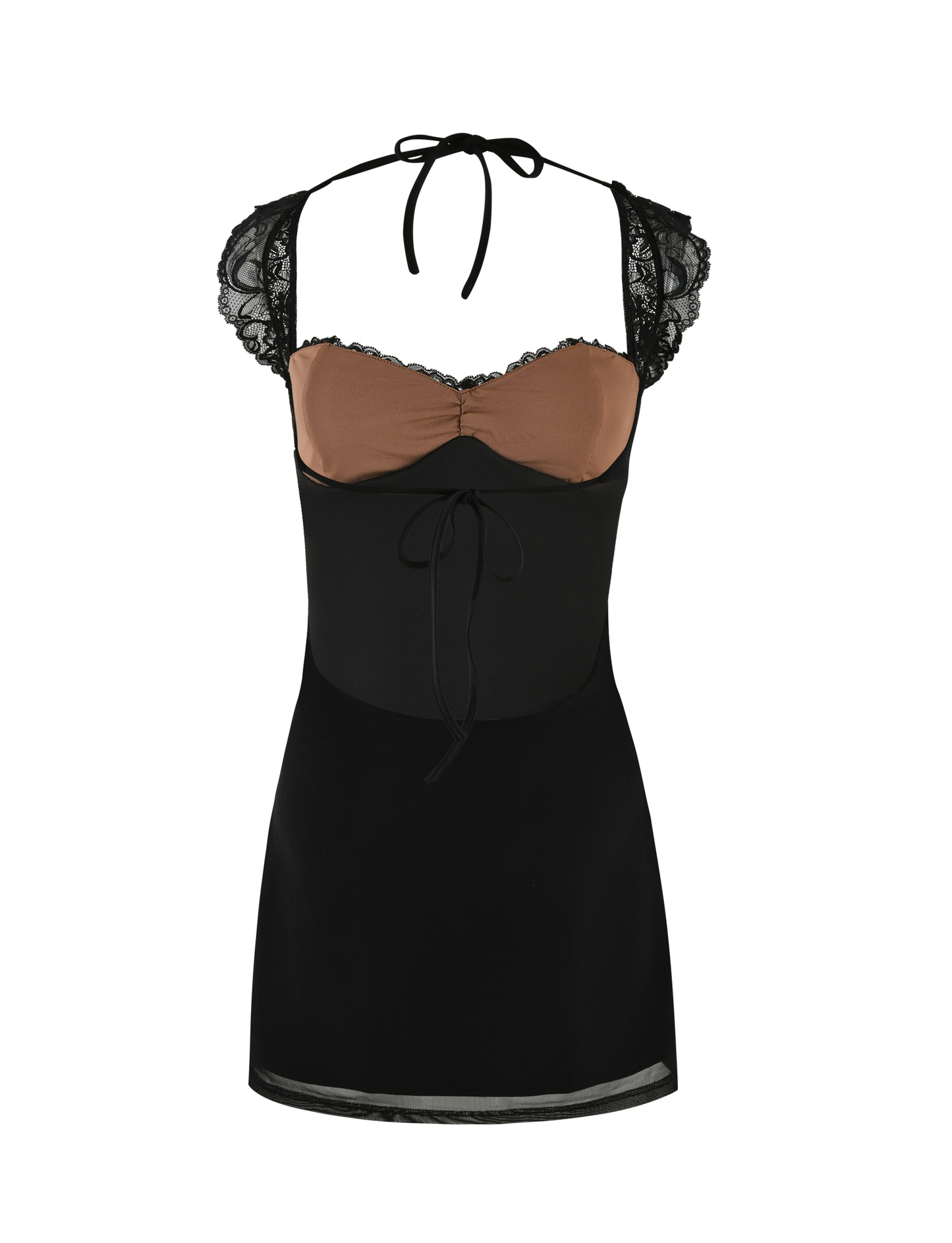 Nyomi Crepe Mini Dress in Black Chocolate 10