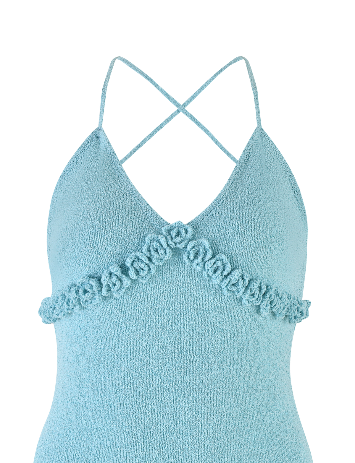 Ophelia Crochet Mini Dress Blue 10