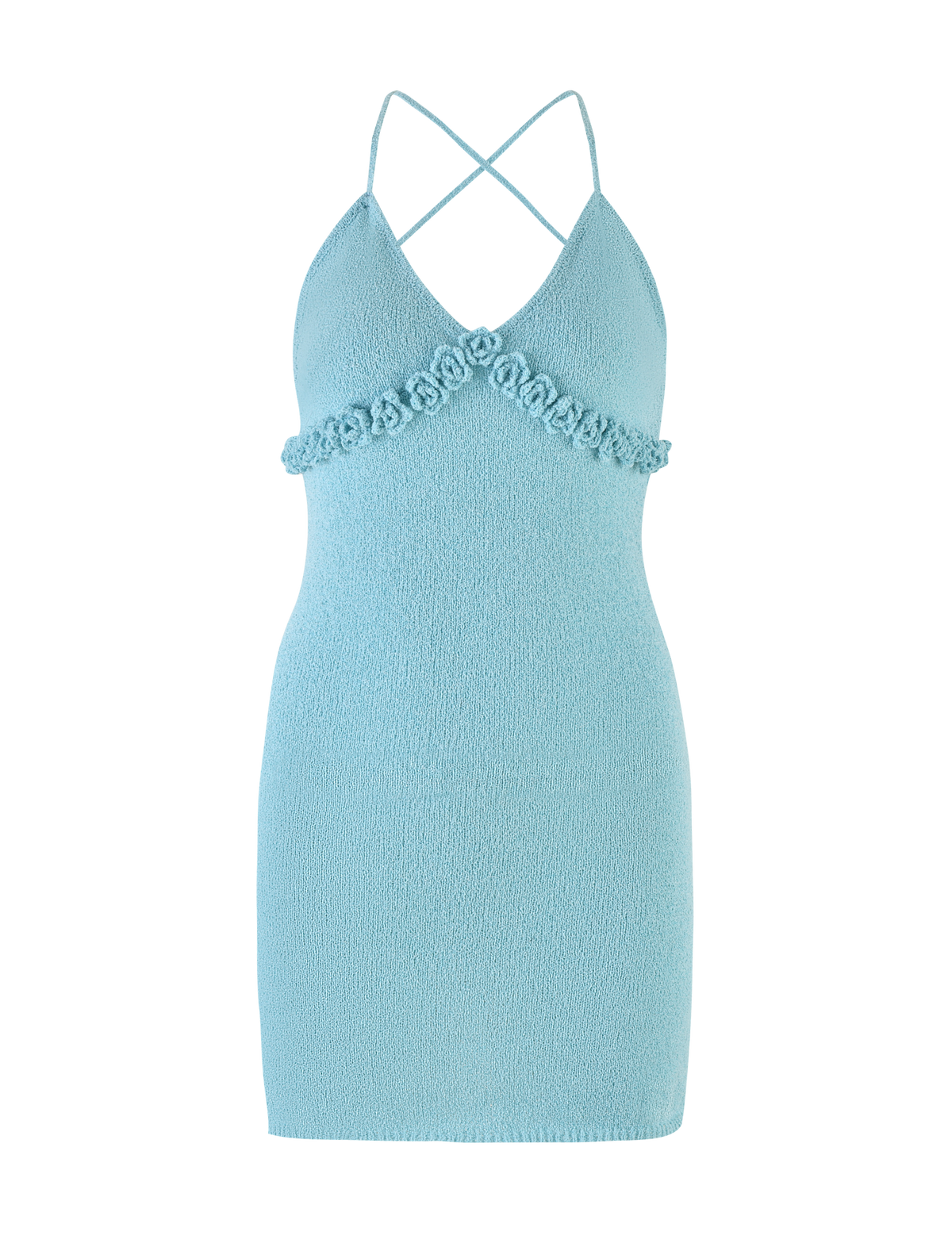 Ophelia Crochet Mini Dress Blue 8