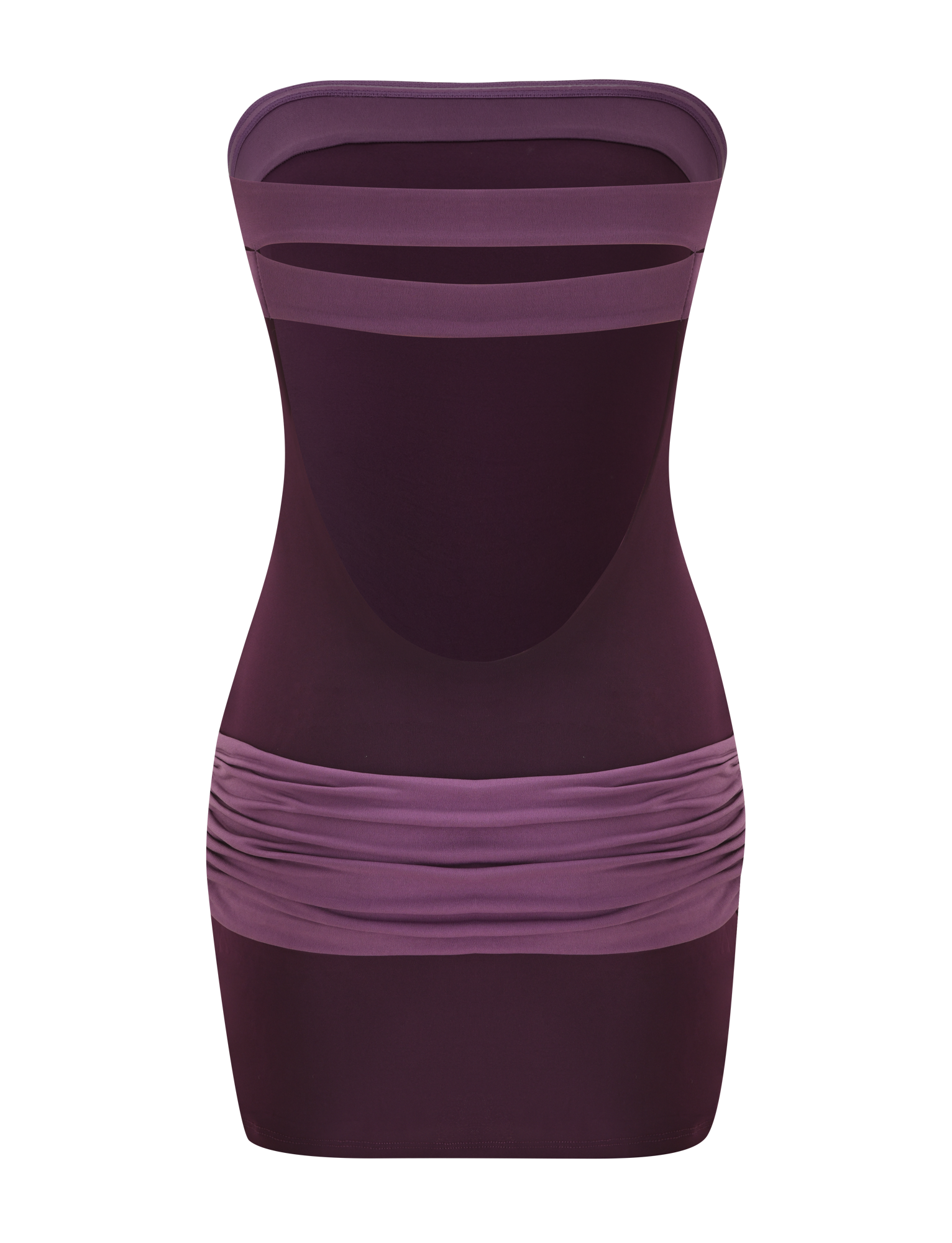 Eos Silk Mini Dress in Aubergine & Iris Espresso and Rose 7