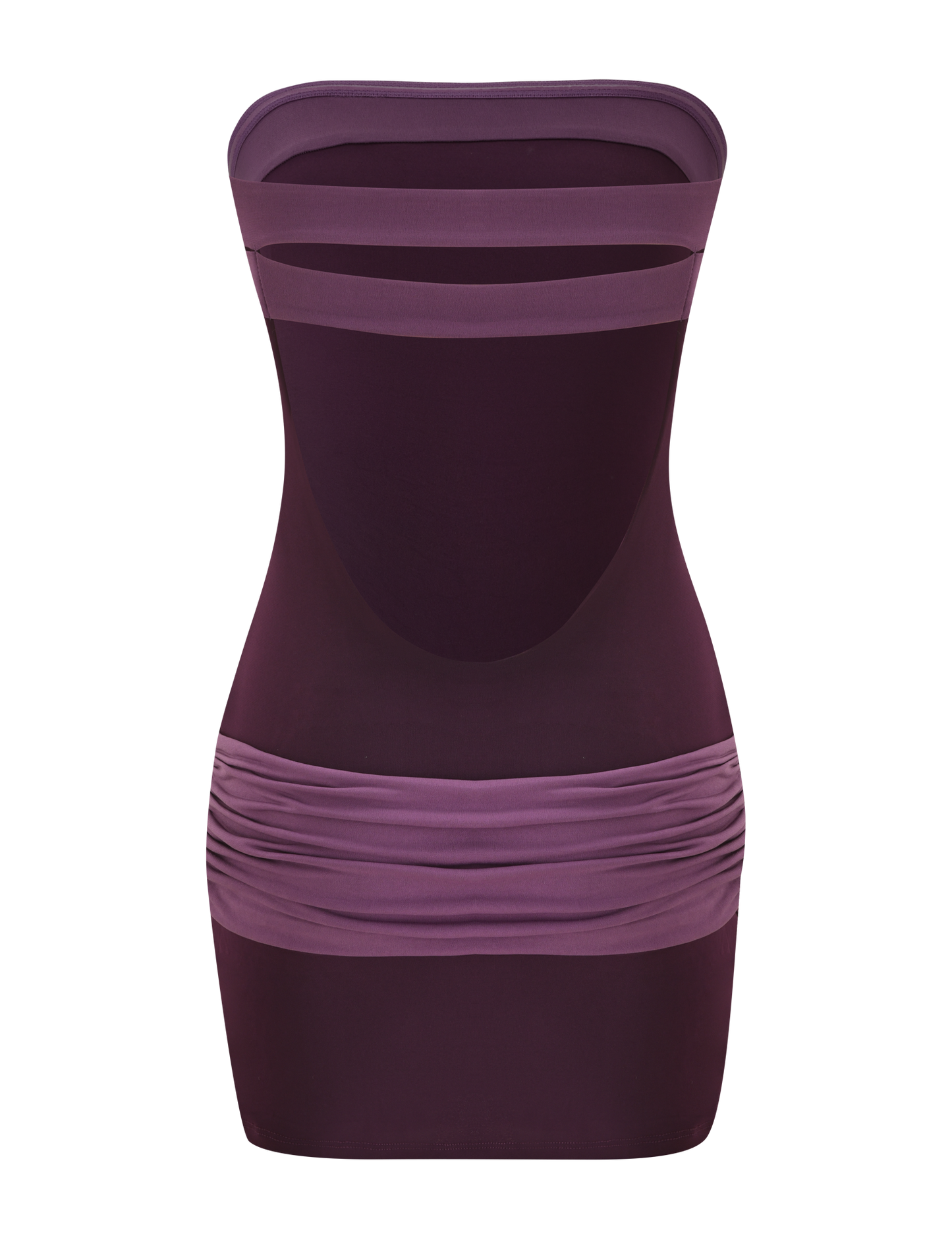 Eos Silk Mini Dress in Aubergine & Iris Aubergine and Iris 7