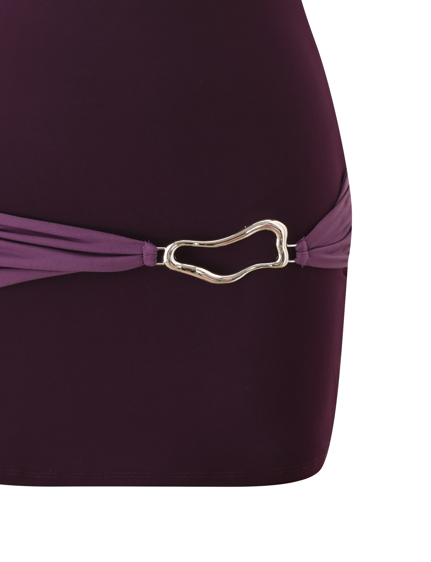 Eos Silk Mini Dress in Aubergine & Iris Midnight and Aqua 8