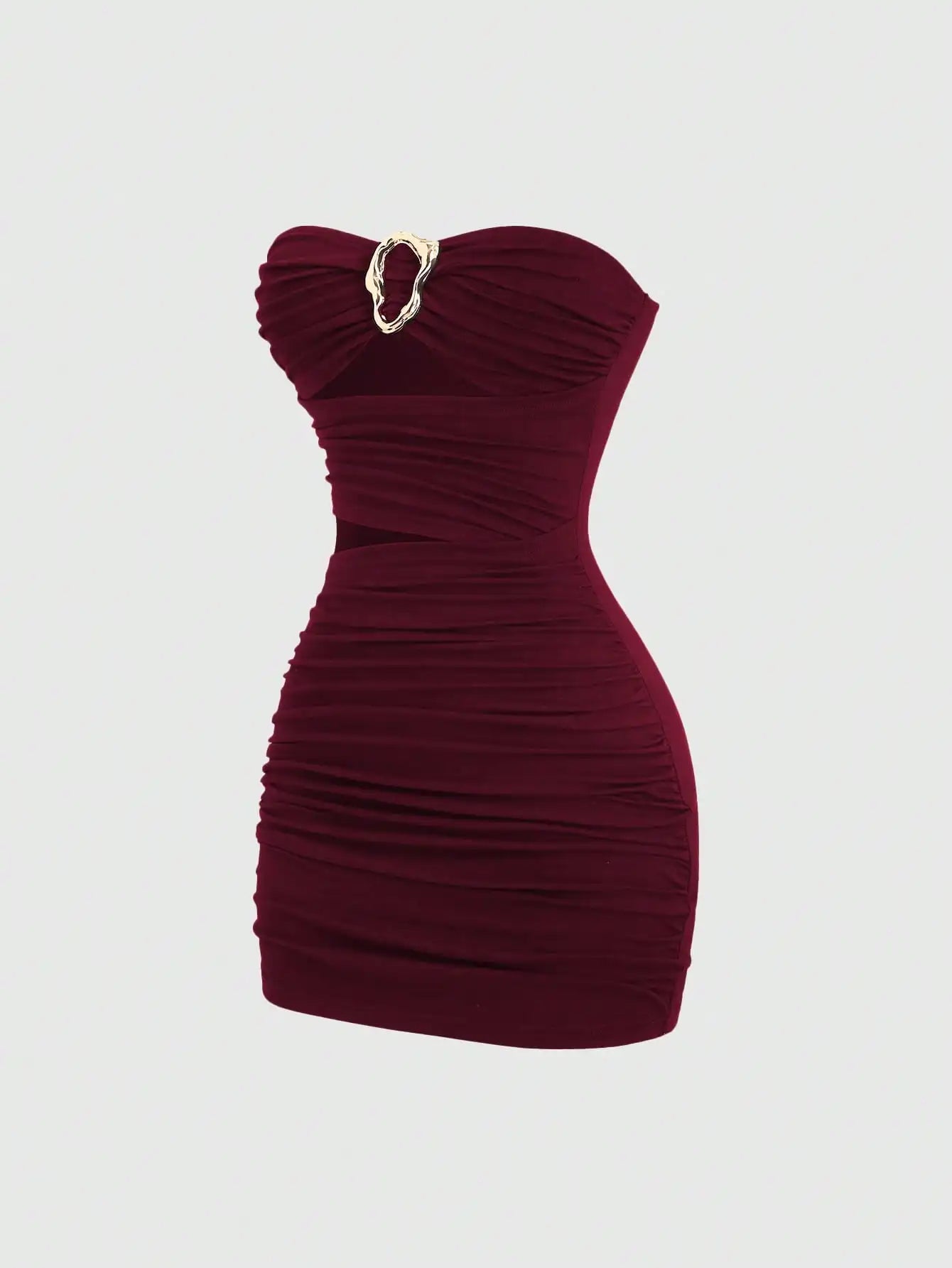 Margot Ruched Mini Dress in Army Green Mauve Purple 2