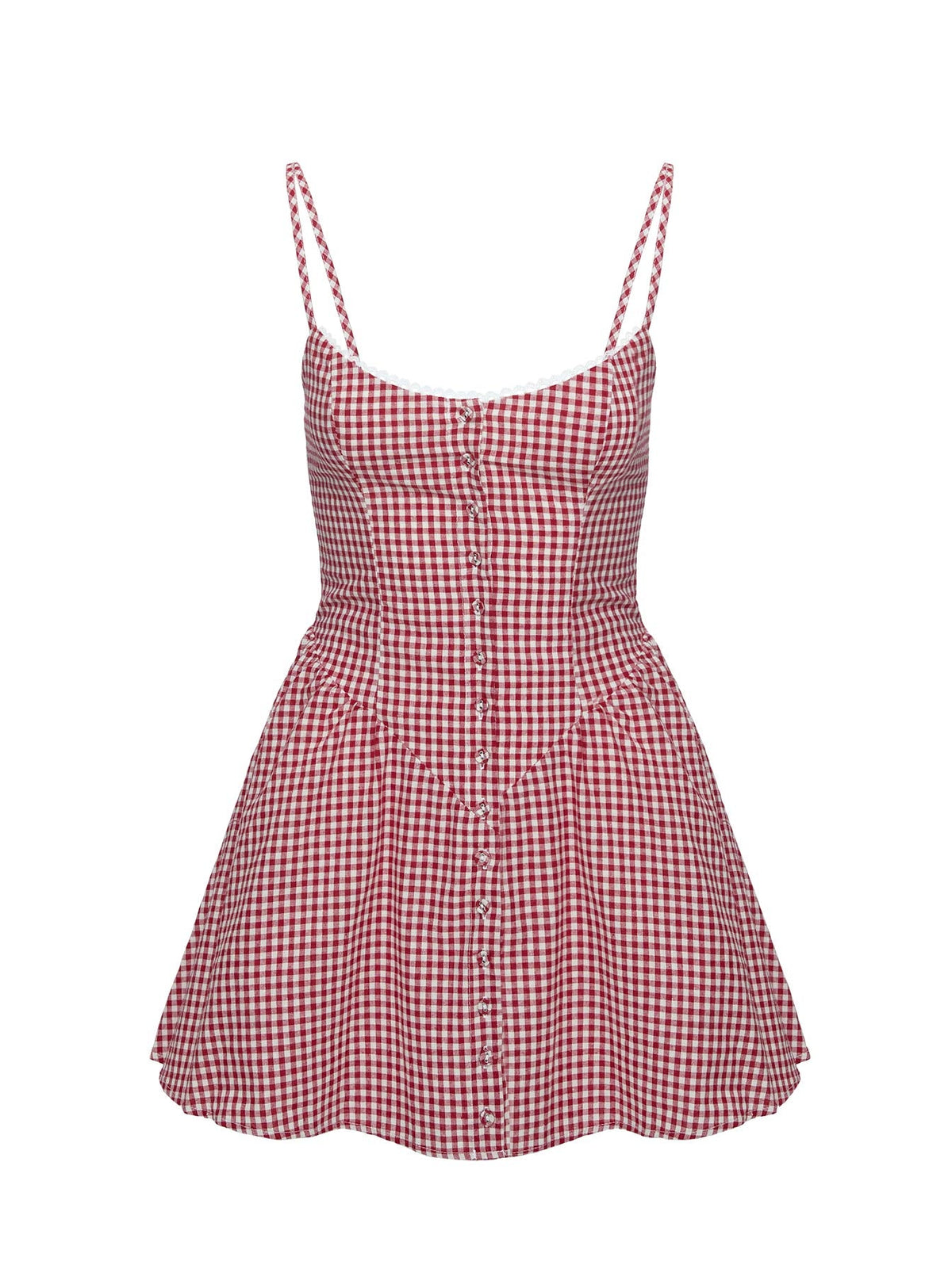 Toulouse Gingham Mini Dress Red Gingham 5