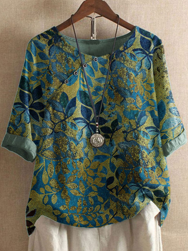 Ivy Round Neck Blouse Green 1
