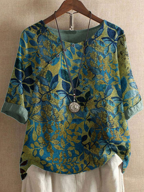 Ivy Round Neck Blouse Green 1