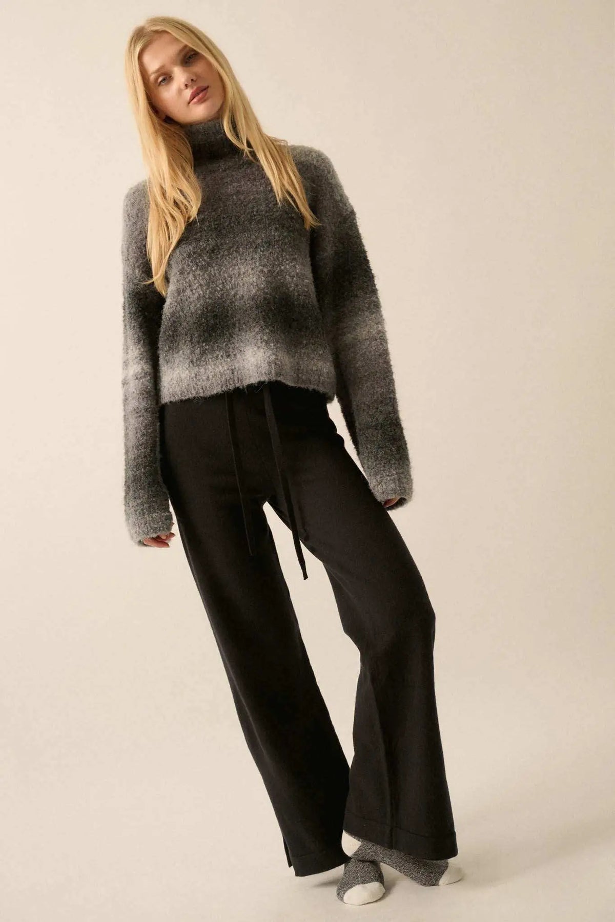 Celeste Brushed Knit Pants Black 1