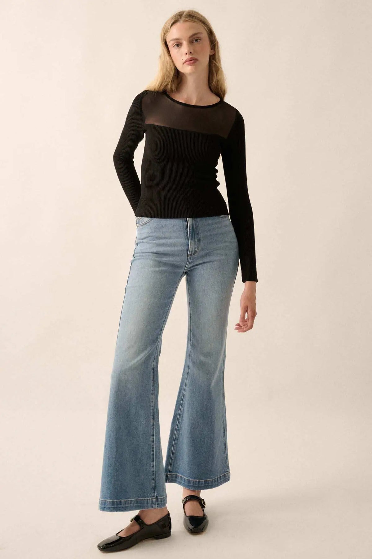 Ophelia Mesh Knit Top Black 3