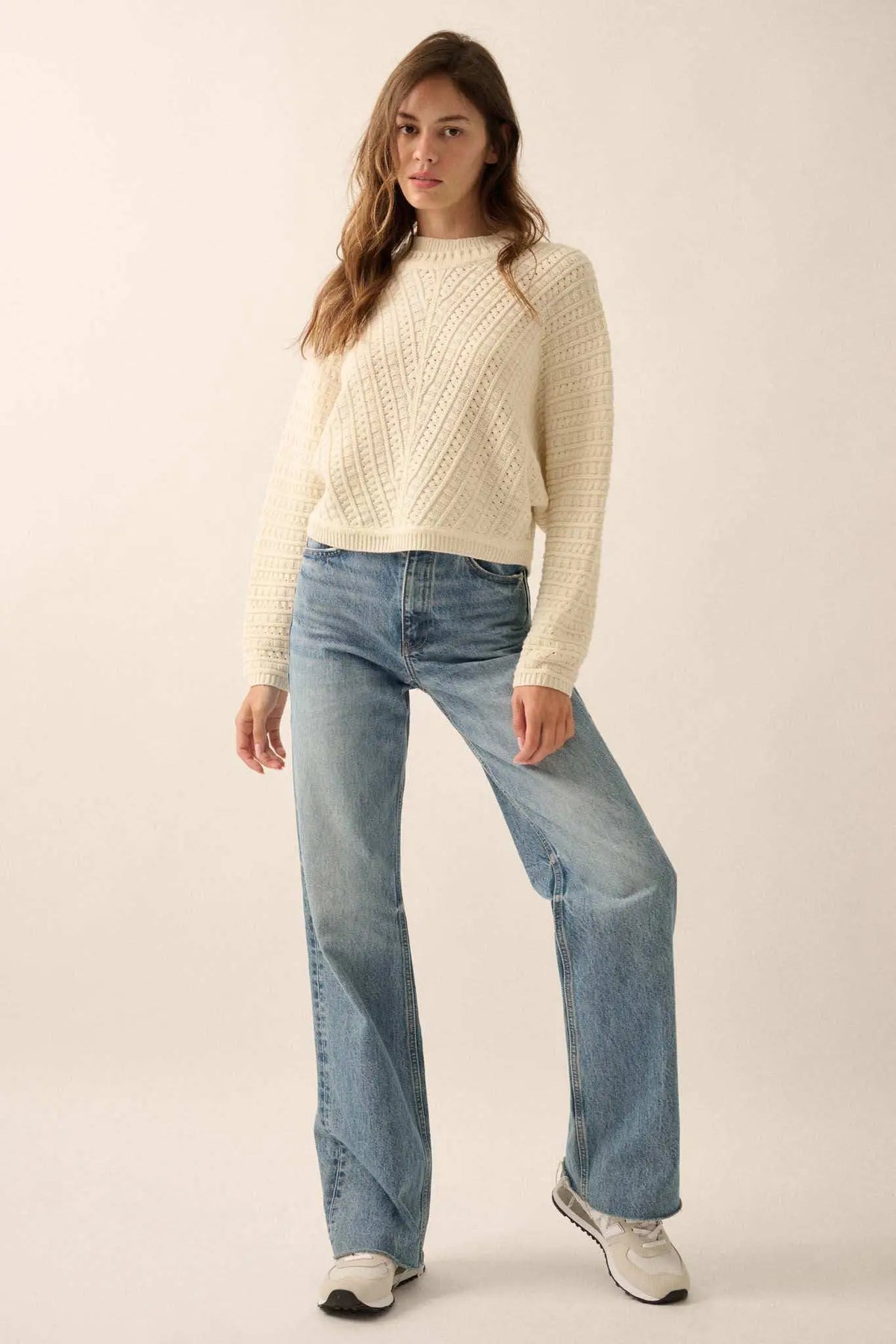 Warm Wishes Cable Knit Sweater Cream 5