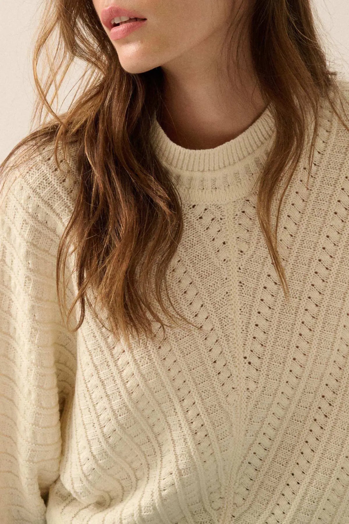 Warm Wishes Cable Knit Sweater Cream 4