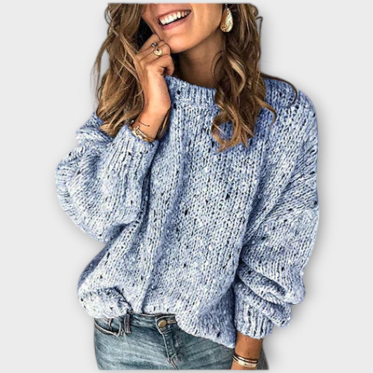 Sophie Speckled Knit Midi Dress Blue 3