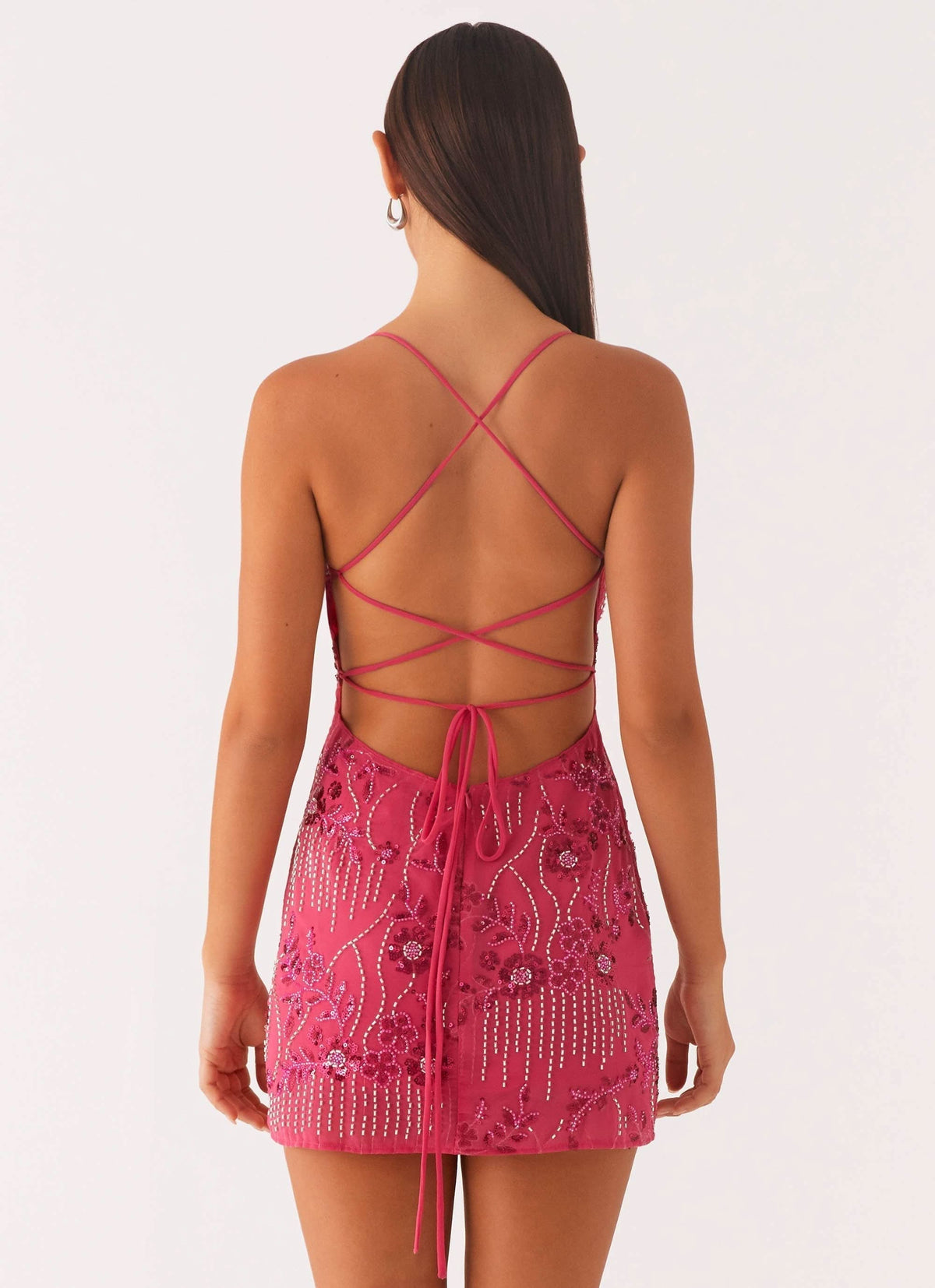 Delilah Sequin Mini Dress Orange 5