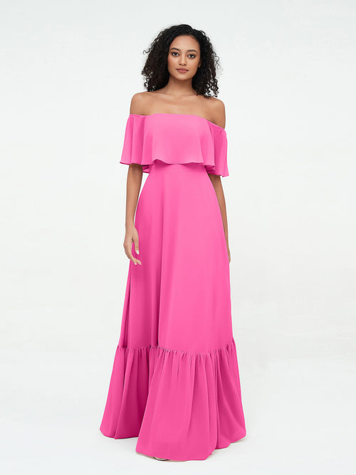 Azalea Chiffon Off-Shoulder Gown Azalea 1