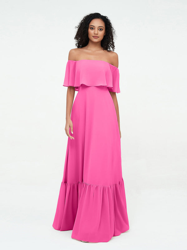 Azalea Chiffon Off-Shoulder Gown