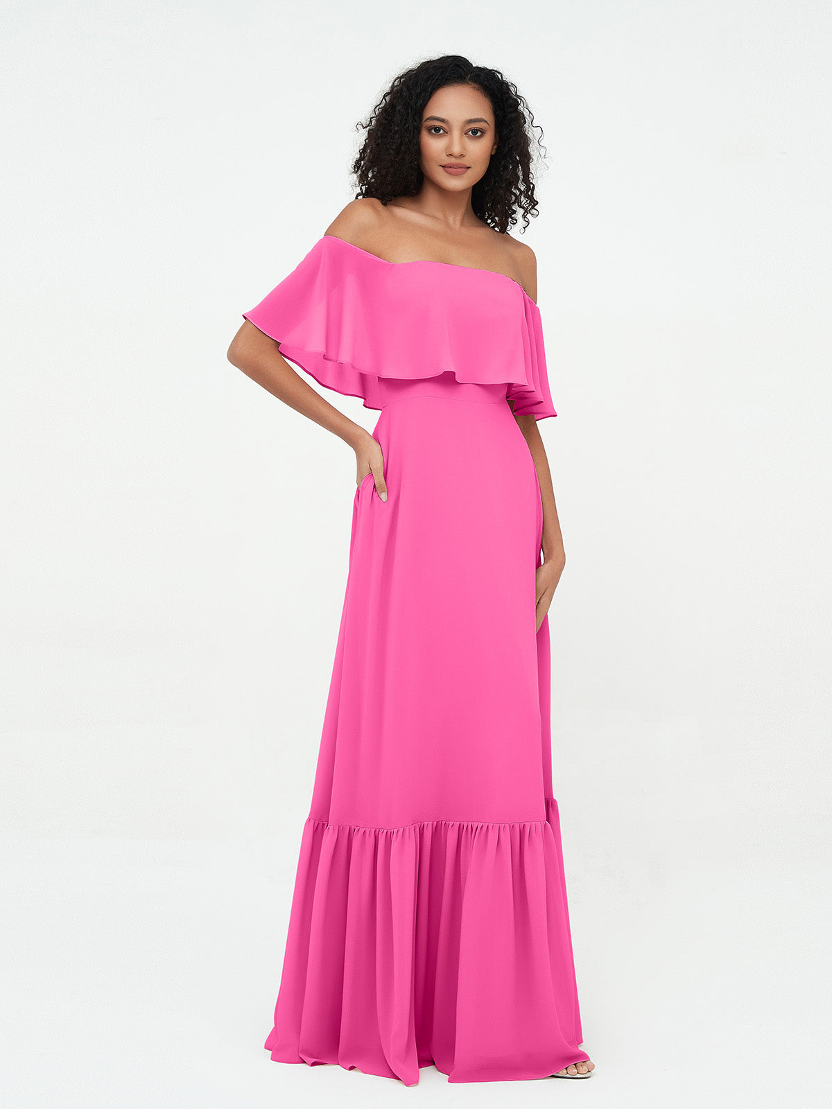 Azalea Chiffon Off-Shoulder Gown Azalea 4