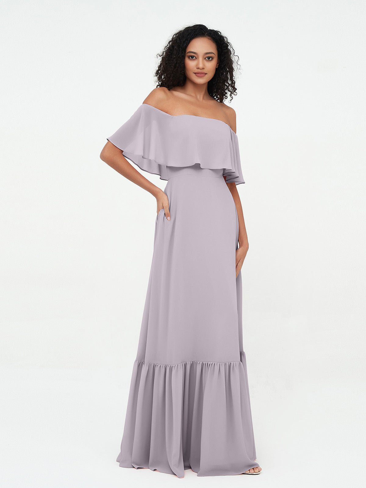 Azalea Chiffon Off-Shoulder Gown Azalea 29