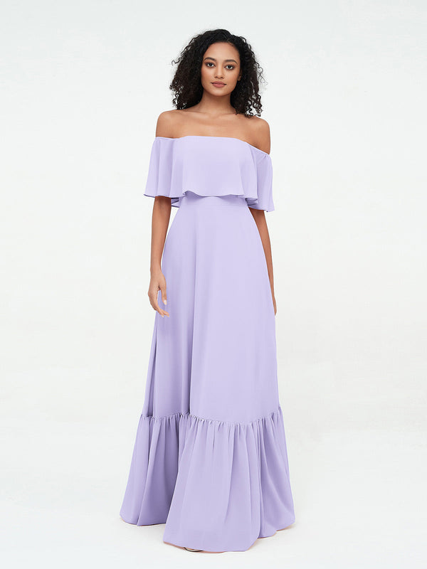 Azalea Chiffon Off-Shoulder Gown