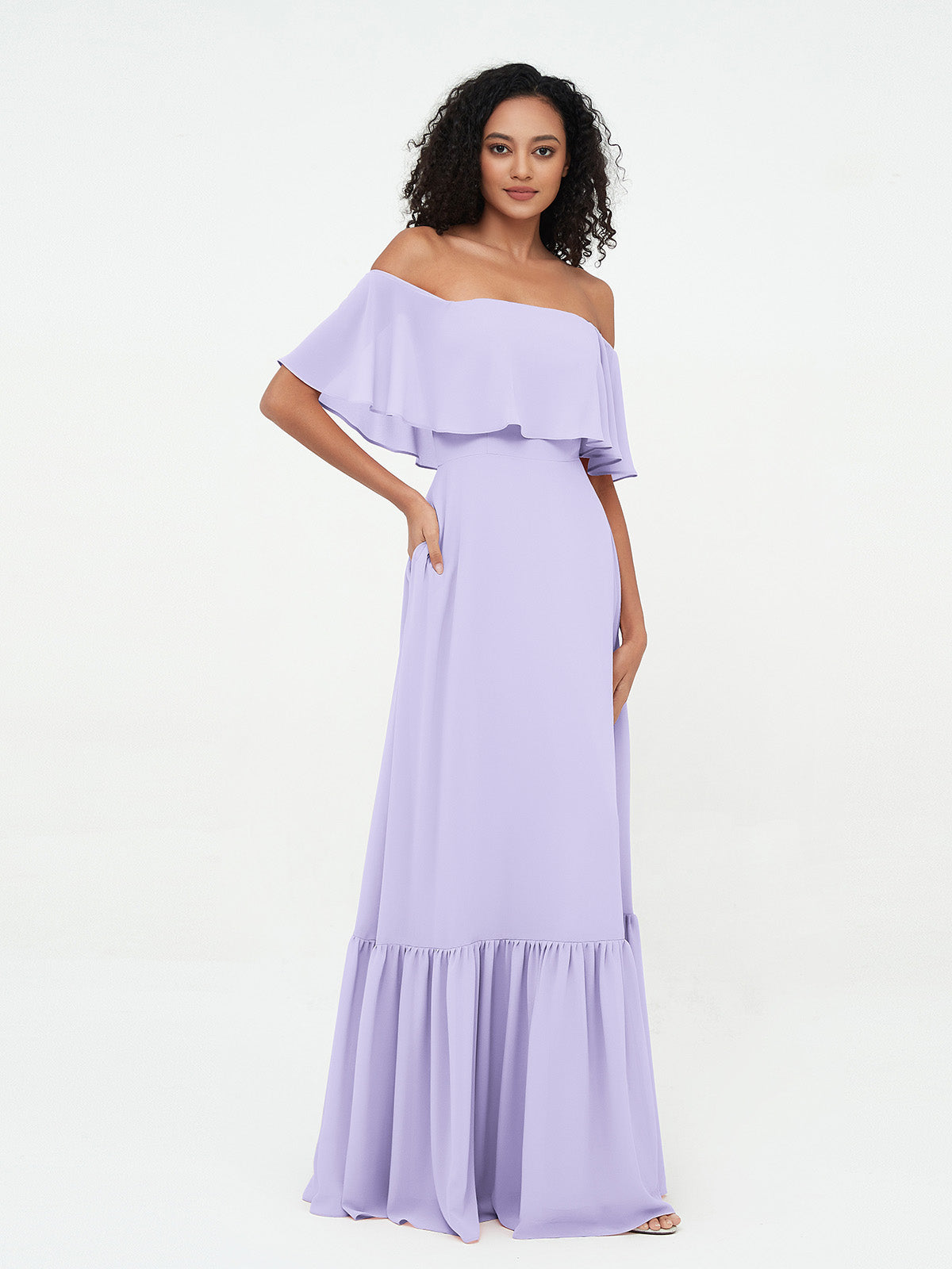 Azalea Chiffon Off-Shoulder Gown Azalea 24