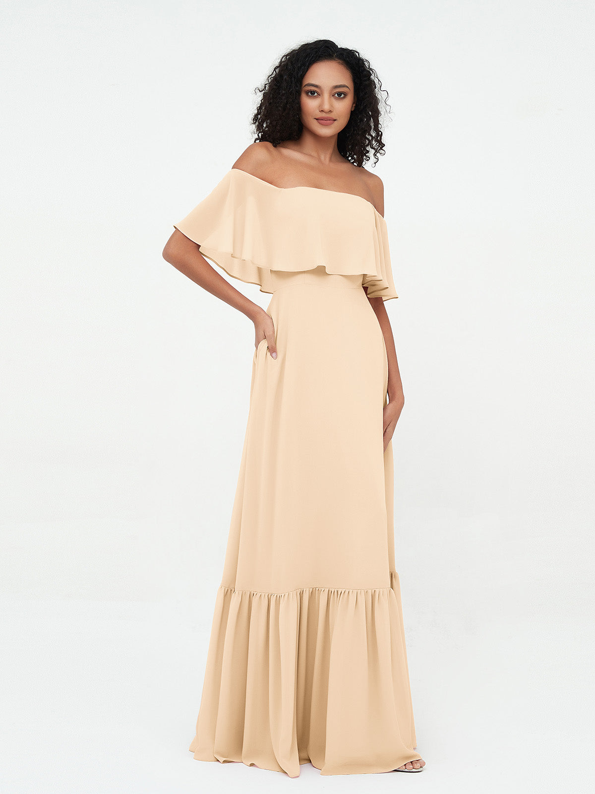 Azalea Chiffon Off-Shoulder Gown Azalea 14