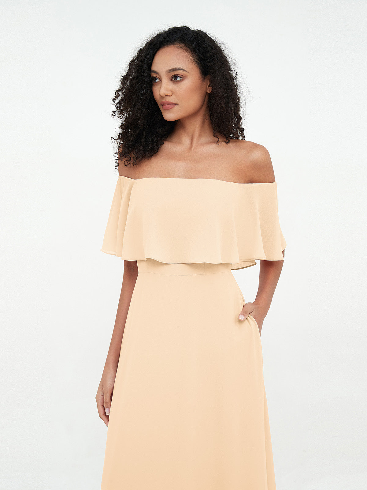 Azalea Chiffon Off-Shoulder Gown Azalea 15