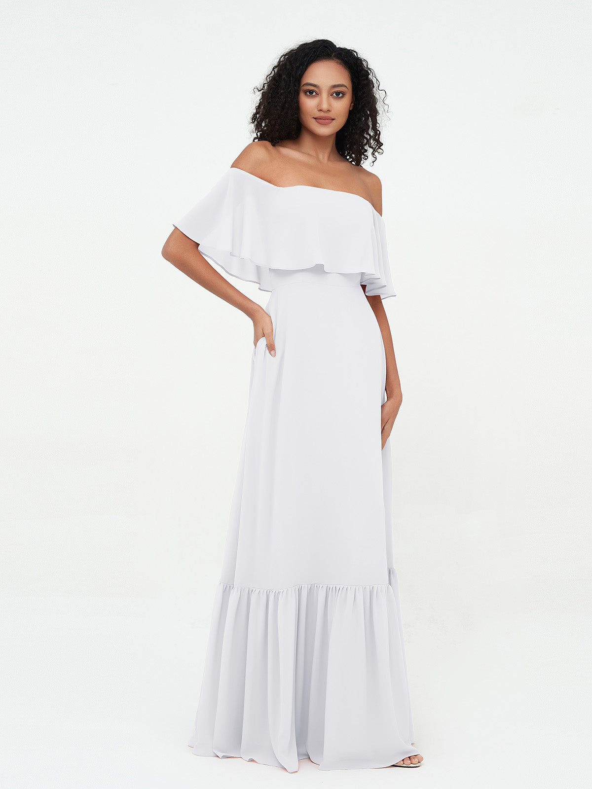 Azalea Chiffon Off-Shoulder Gown Azalea 9