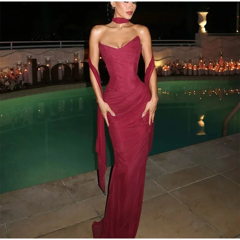 Arabella Chiffon Mermaid Dress AS PHOTO 2