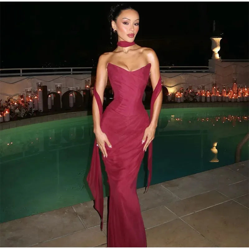 Arabella Chiffon Mermaid Dress AS PHOTO 3