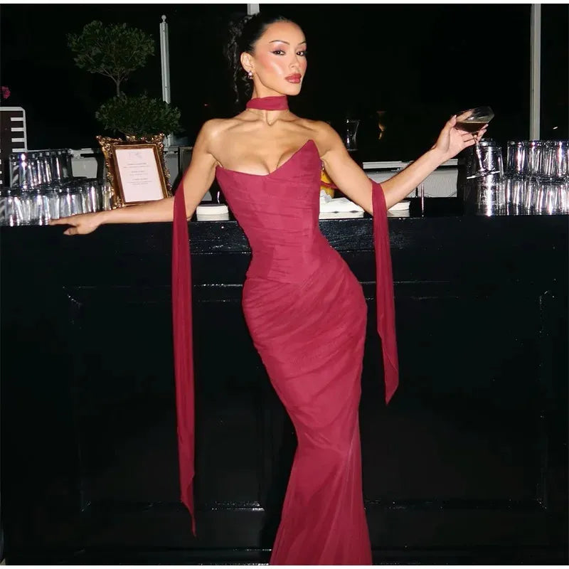 Arabella Chiffon Mermaid Dress AS PHOTO 8