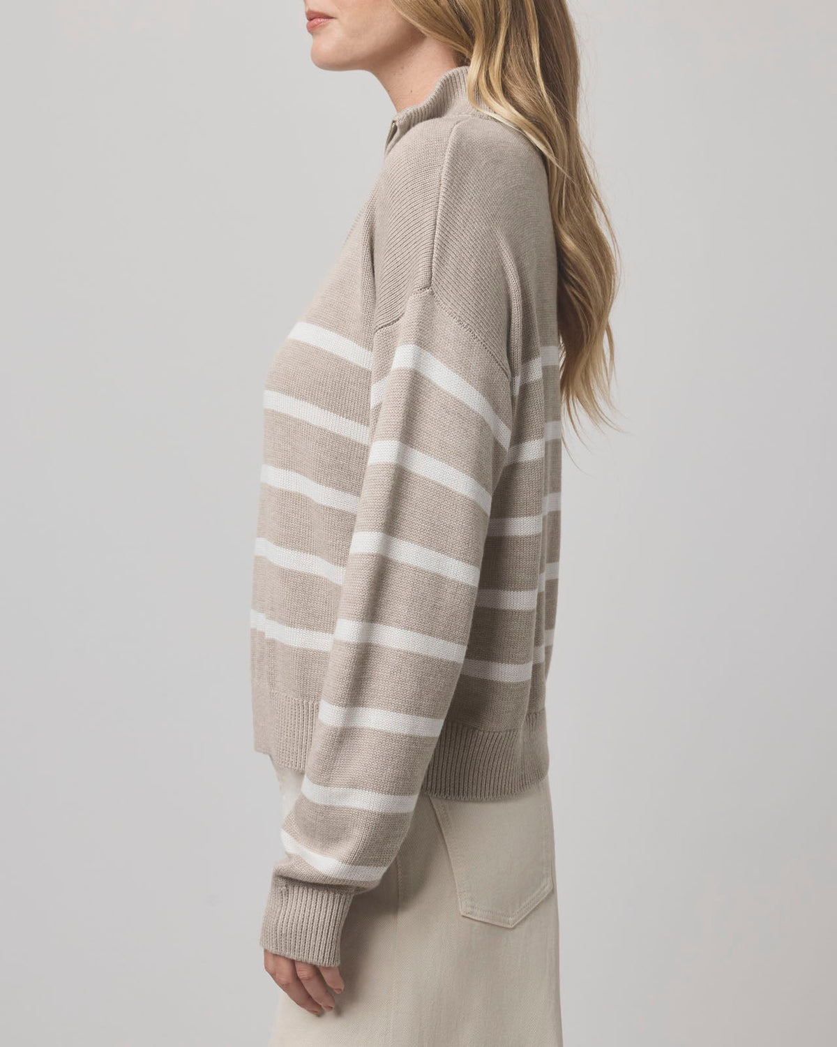 Georgie Knit Sweater in Stripe Green 9